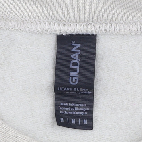 Gildan Men's Beige Funny Christmas Pullover Sweatshirt Size M