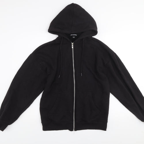 PrettyLittleThing Women's Black Zip Hooded Track Jacket Size S