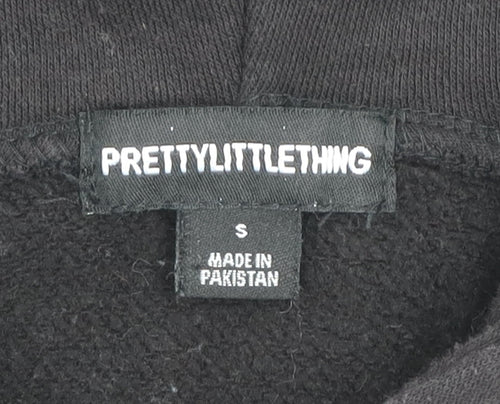 PrettyLittleThing Women's Black Zip Hooded Track Jacket Size S