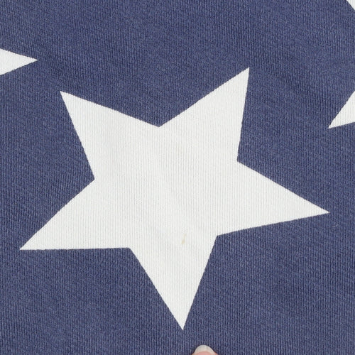 Mini Boden Girls Blue Star Print Hooded Zip Jacket 5-6 Years