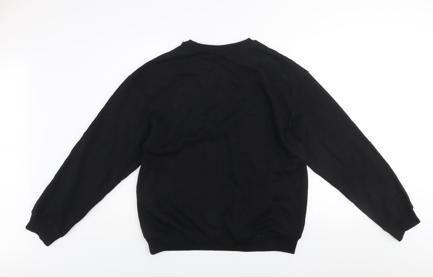 H&M Men Black Artistic Graphic Pullover Sweatshirt Size M