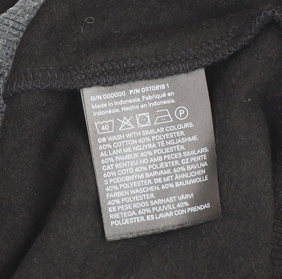 H&M Men Black Artistic Graphic Pullover Sweatshirt Size M