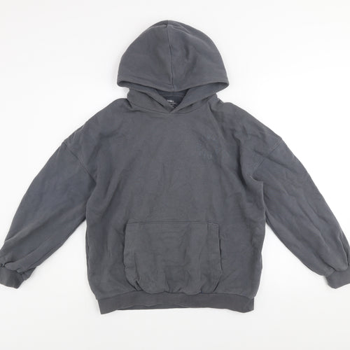Marks and Spencer Girls Grey Pullover Hoodie 13-14 Years Cotton Blend