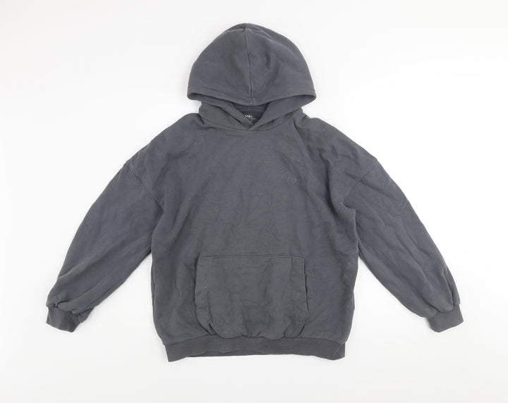Marks and Spencer Girls Grey Pullover Hoodie 13-14 Years Cotton Blend