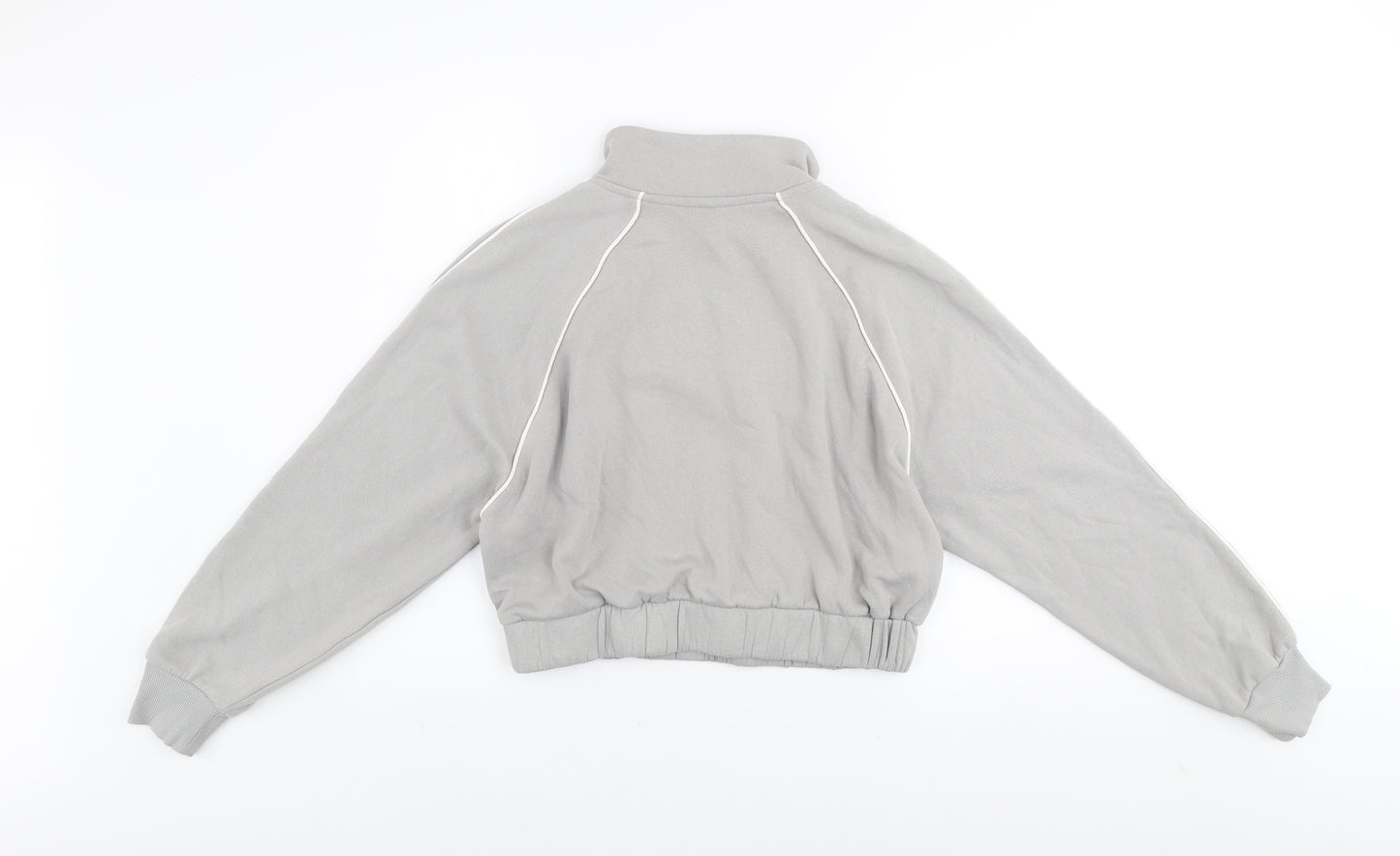 H&M Divided Women Grey Half Zip Sweatshirt Small Cotton Blend