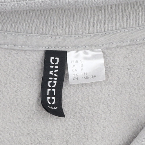 H&M Divided Women Grey Half Zip Sweatshirt Small Cotton Blend