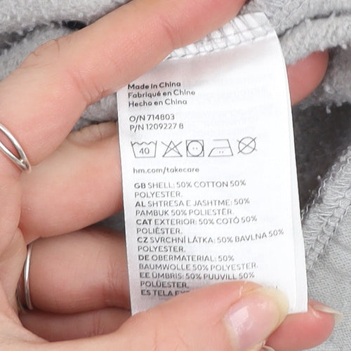 H&M Divided Women Grey Half Zip Sweatshirt Small Cotton Blend