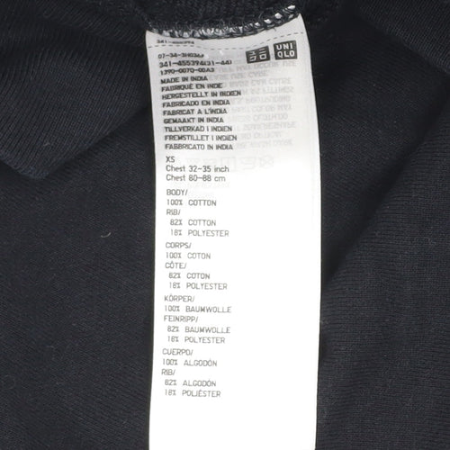 Uniqlo Men’s Black XS Pullover Crew Neck Cotton Sweatshirt