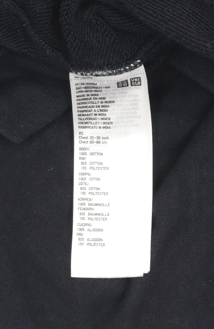 Uniqlo Men’s Black XS Pullover Crew Neck Cotton Sweatshirt
