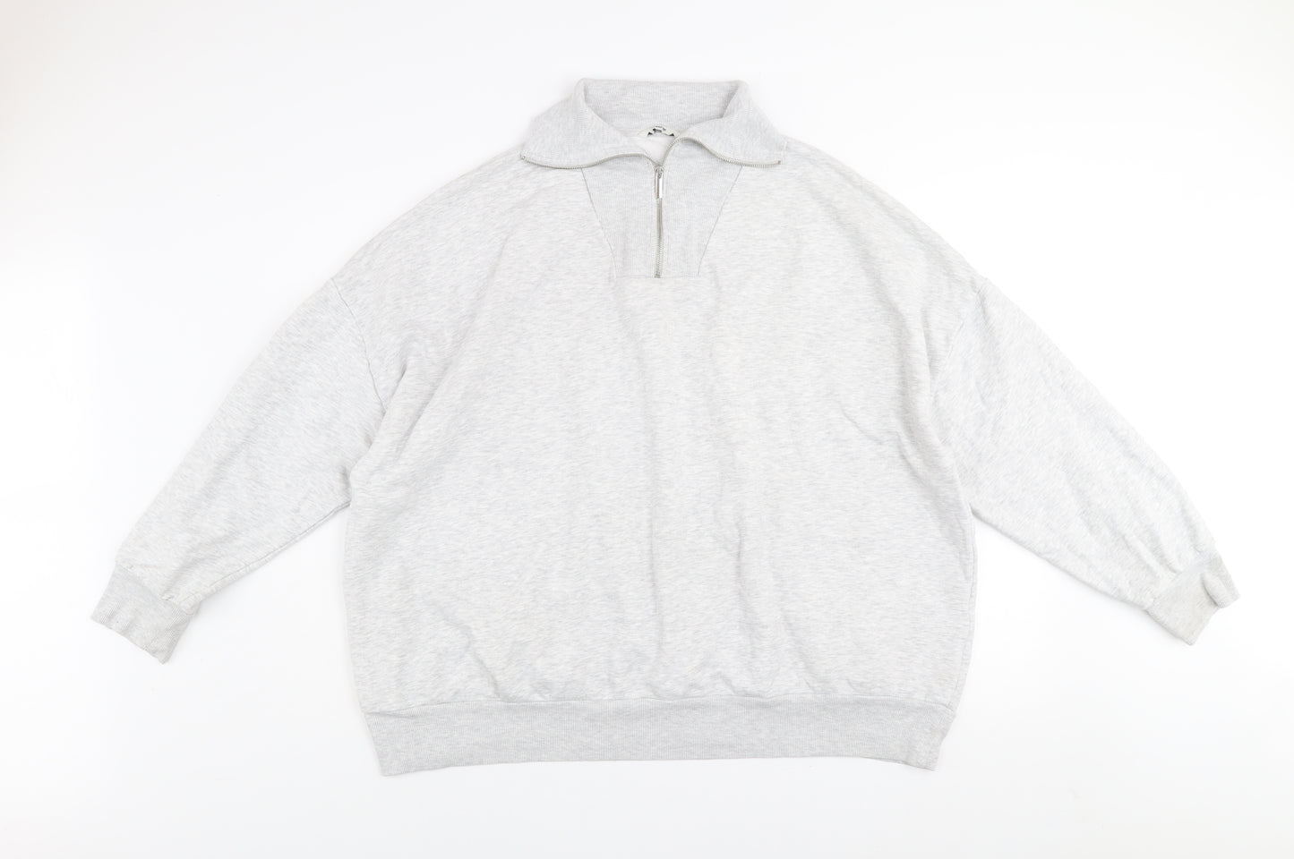 George Mens Grey 2XL Half Zip High Neck Sweatshirt