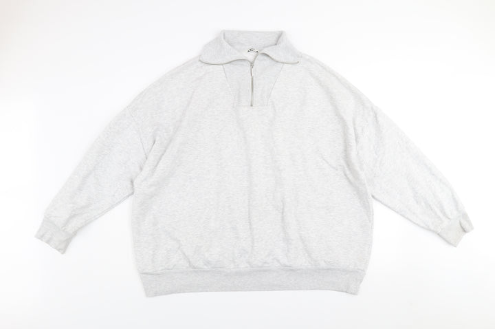 George Mens Grey 2XL Half Zip High Neck Sweatshirt