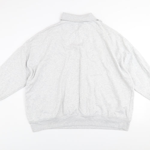 George Mens Grey 2XL Half Zip High Neck Sweatshirt