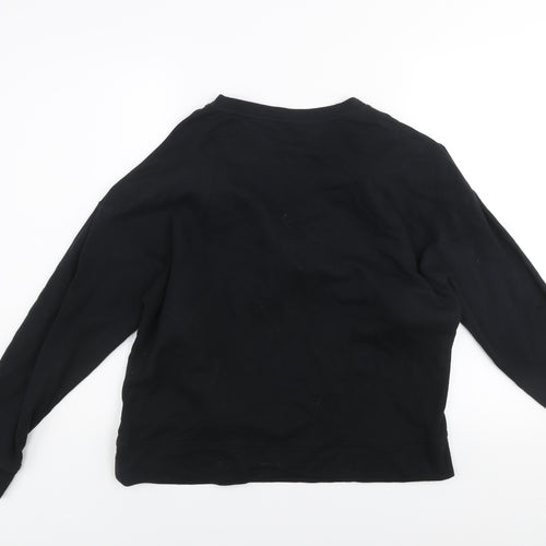 Marks and Spencer Women Black Size 14 Pom Pom Pullover Sweatshirt
