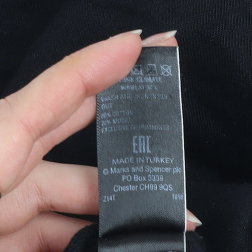 Marks and Spencer Women Black Size 14 Pom Pom Pullover Sweatshirt