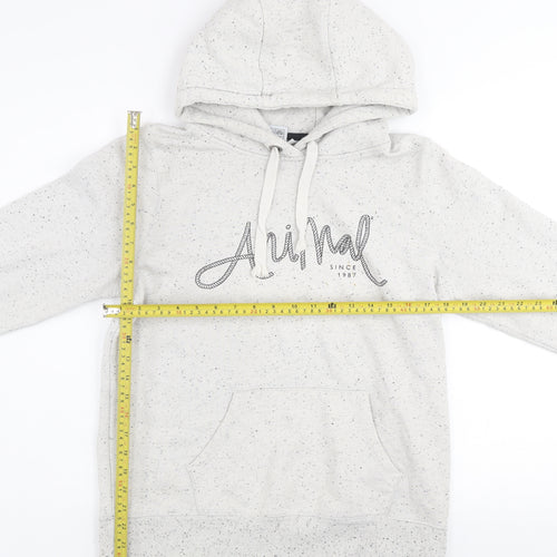 Animal Women's Grey Speckled Pullover Hoodie Size 12 Cotton Blend Casual