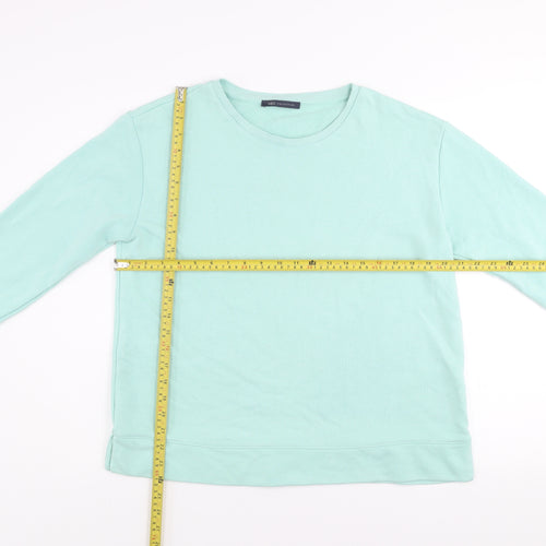 Marks and Spencer Women Mint Green Cotton Blend Pullover Sweatshirt UK 16