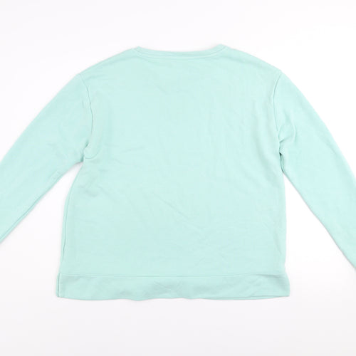 Marks and Spencer Women Mint Green Cotton Blend Pullover Sweatshirt UK 16
