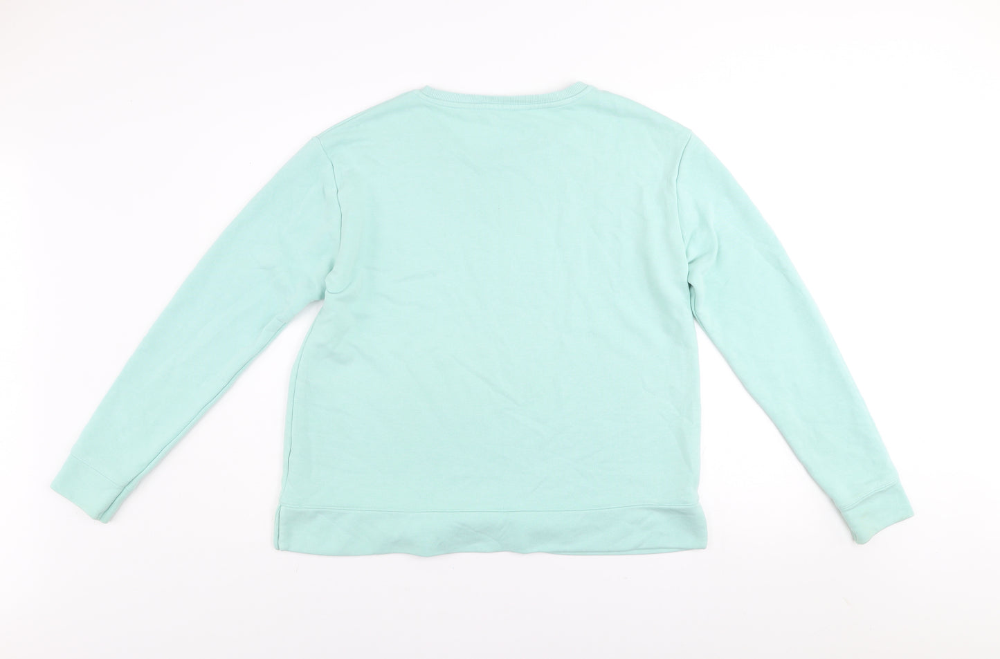 Marks and Spencer Women Mint Green Cotton Blend Pullover Sweatshirt UK 16