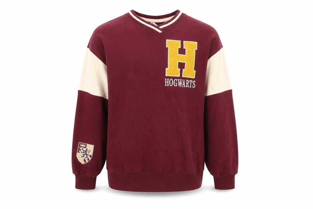 H&M Boys Red Hogwarts Colourblock V-Neck Sweatshirt 11-12 Years