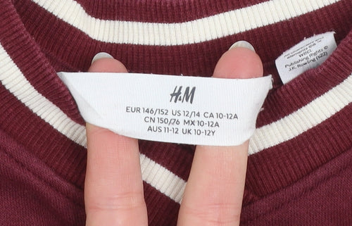 H&M Boys Red Hogwarts Colourblock V-Neck Sweatshirt 11-12 Years