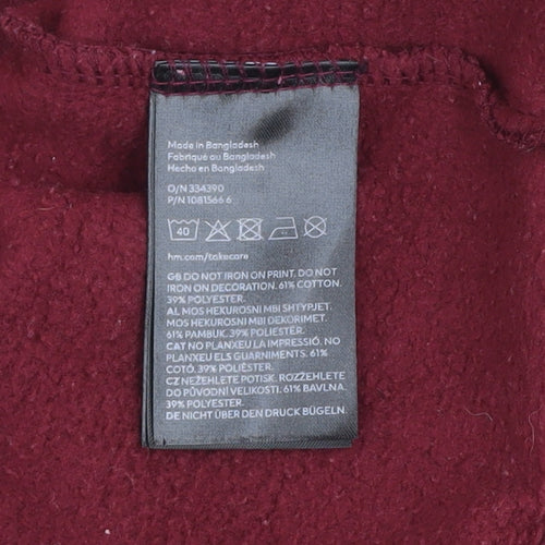 H&M Boys Red Hogwarts Colourblock V-Neck Sweatshirt 11-12 Years