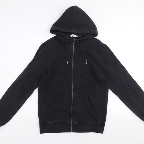 Next Men’s Black Small Zip Hoodie Jacket Cotton Blend