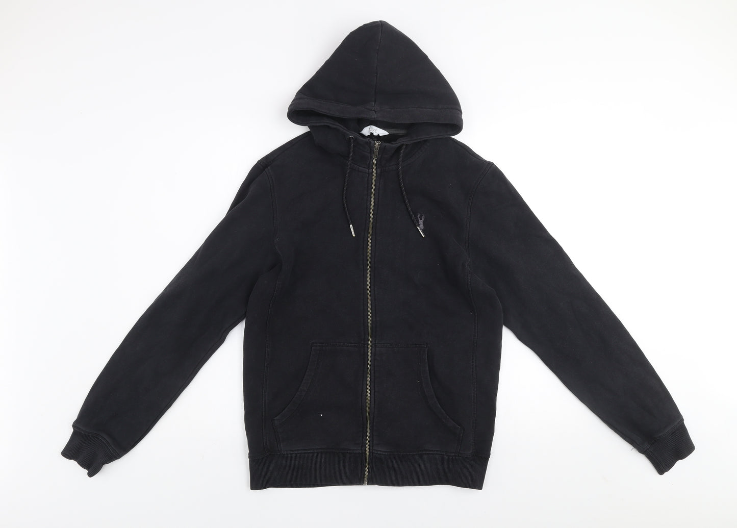 Next Men’s Black Small Zip Hoodie Jacket Cotton Blend