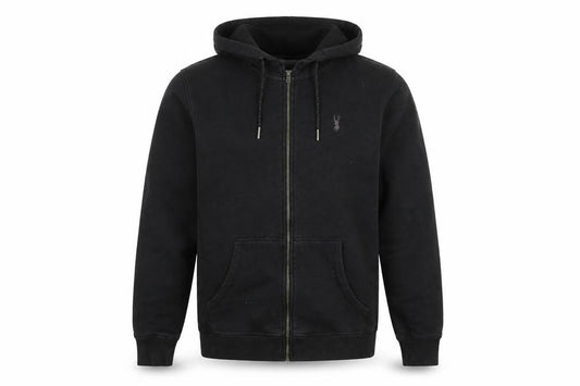 Front view of Next Men’s Black Small Zip Hoodie Jacket Cotton Blend