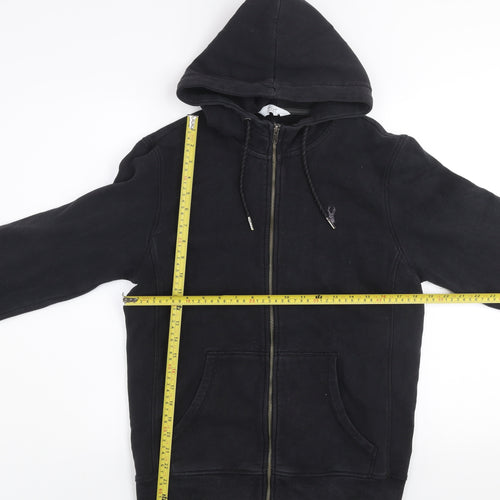 Next Men’s Black Small Zip Hoodie Jacket Cotton Blend