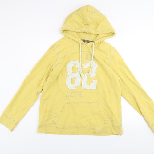 Next Women’s Yellow Hoodie Size 18 Cotton Pullover Graphic Print