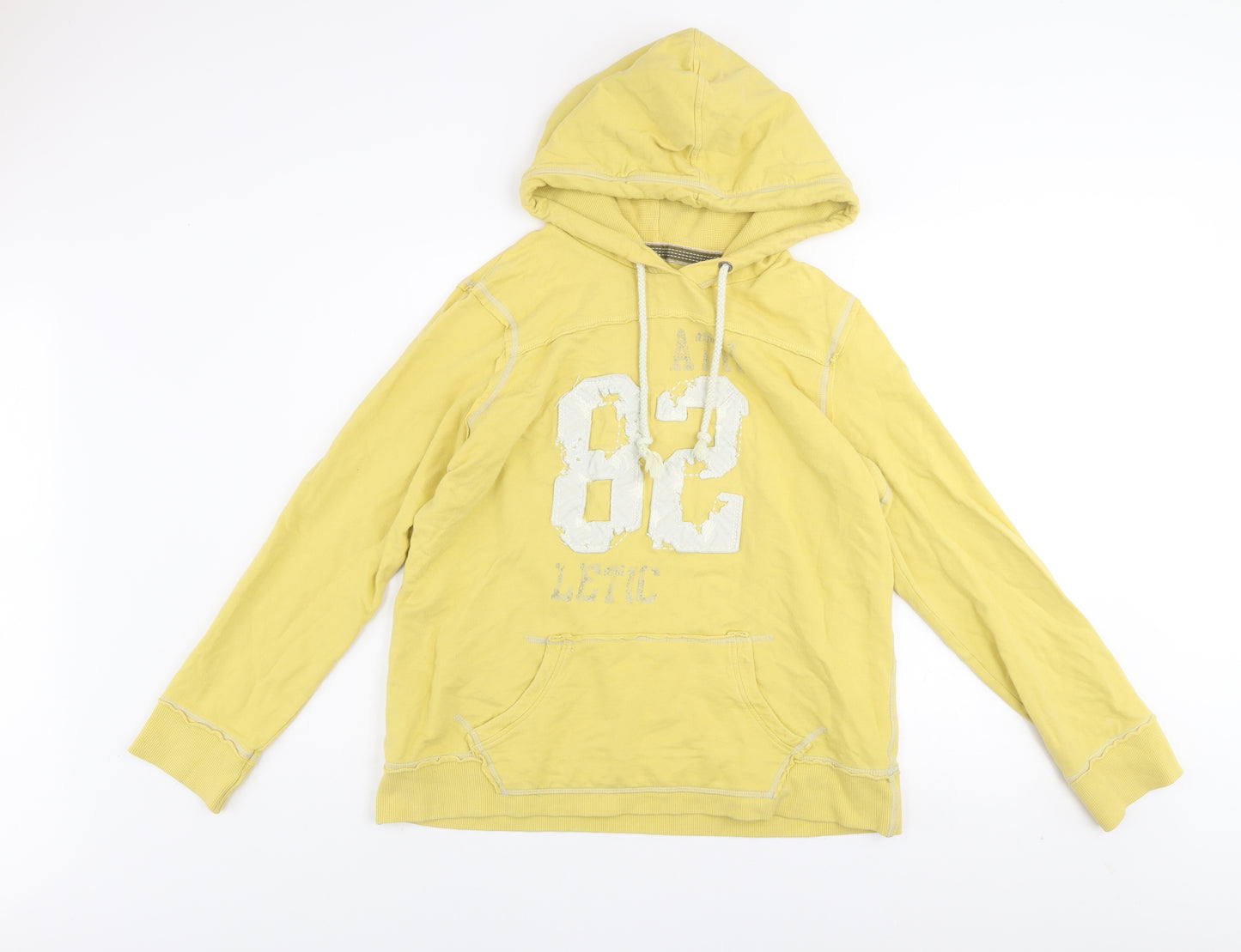 Next Women’s Yellow Hoodie Size 18 Cotton Pullover Graphic Print