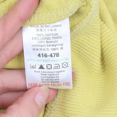 Next Women’s Yellow Hoodie Size 18 Cotton Pullover Graphic Print