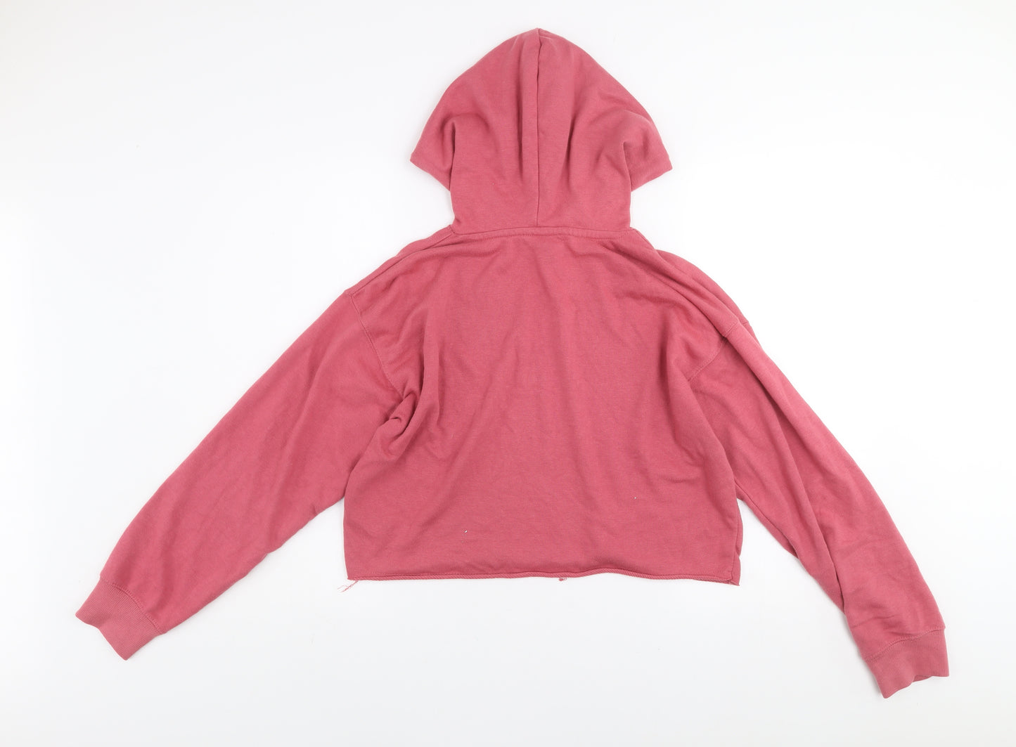 New Look Women's Pink Cropped Pullover Hoodie Size S