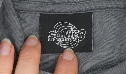 Sonic The Hedgehog Boys Grey Pullover Hoodie 8-9 Years Graphic Fleece
