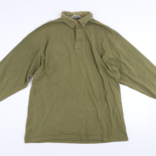 Hawkshead Men's Green XL Long Sleeve Cotton Button-Up Shirt