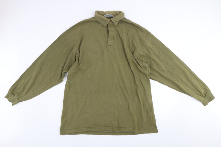 Hawkshead Men's Green XL Long Sleeve Cotton Button-Up Shirt