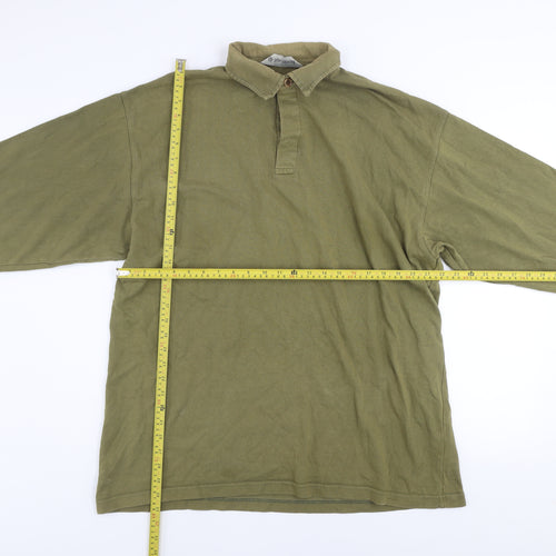 Hawkshead Men's Green XL Long Sleeve Cotton Button-Up Shirt