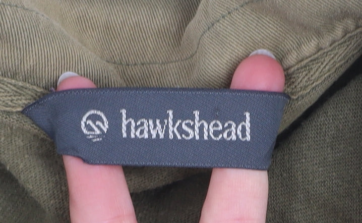 Hawkshead Men's Green XL Long Sleeve Cotton Button-Up Shirt