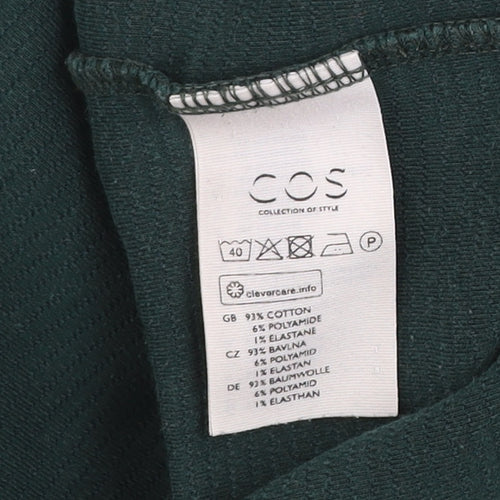 COS Men's Green Cotton Crew Neck L Pullover Sweatshirt
