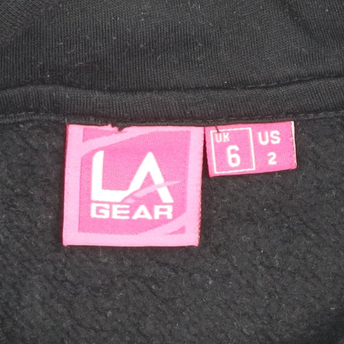 LA Gear Women’s Black Hoodie UK 6 Pullover Fleece Lined Casual Sweatshirt