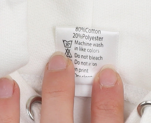 Stars & Stripes Women's White Pullover Hoodie Unicorn Graphic Size S