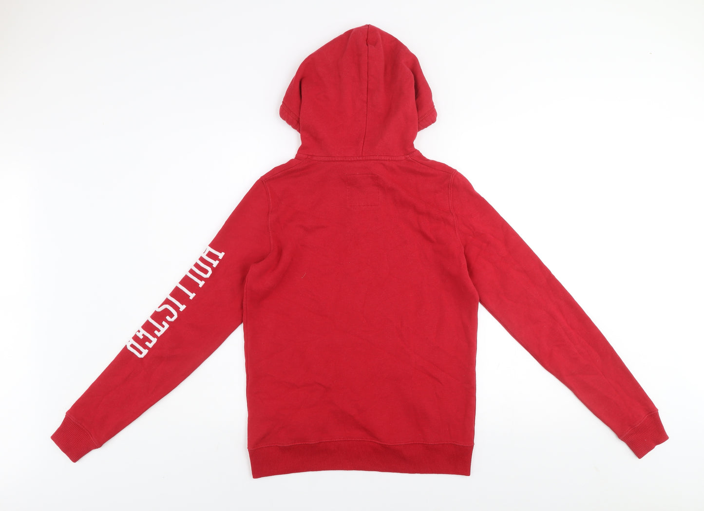 Hollister Men's Red Pullover Hoodie XS Graphic Logo Hooded Sweatshirt