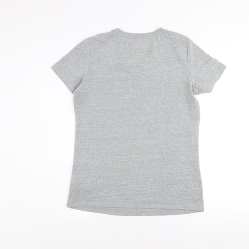 Converse Mens Grey Graphic All Star T-Shirt Size L Crew Neck Casual