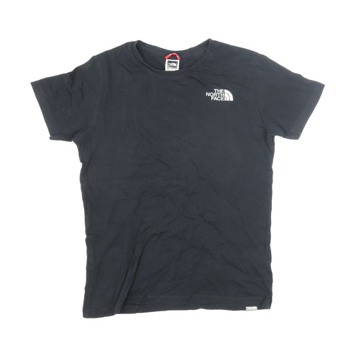 The North Face Boys Black XL Regular Fit Logo Cotton T-Shirt