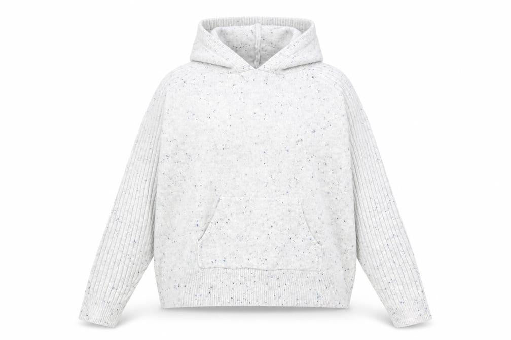 Front view of Marks & Spencer Women’s Grey Hooded Pullover Sweater XL Acrylic Blend