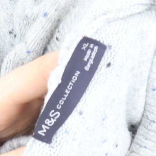 Marks and Spencer Women’s Grey Hooded Pullover Sweater XL Acrylic Blend