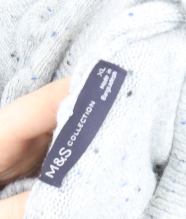 Marks and Spencer Women’s Grey Hooded Pullover Sweater XL Acrylic Blend