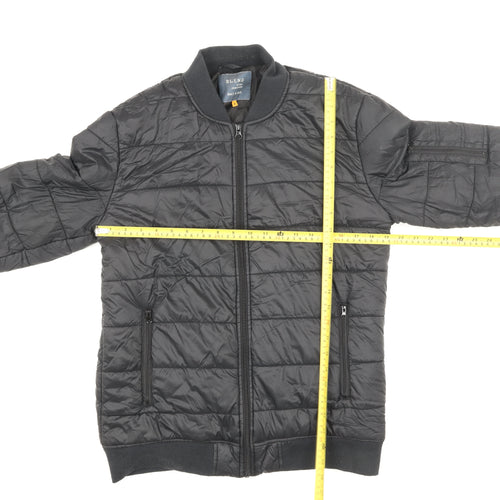 Blend Mens Black M Bomber Jacket Polyester Full Zip Lined Casual