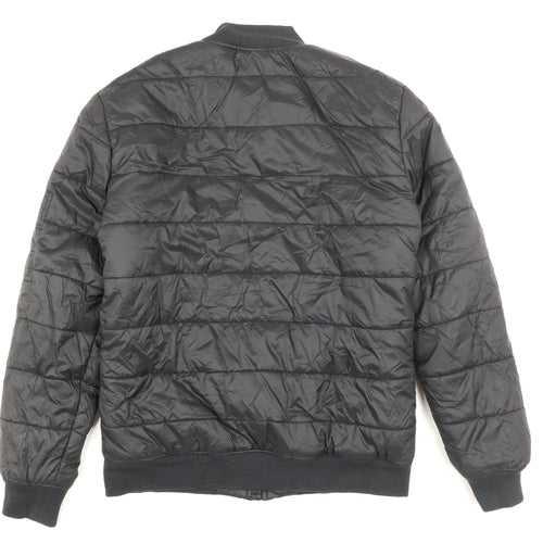 Blend Mens Black M Bomber Jacket Polyester Full Zip Lined Casual