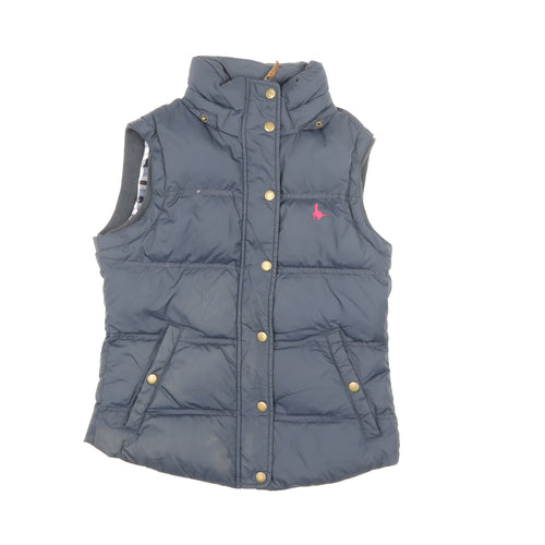 Jack Wills Women Blue Size 8 Puffer Gilet Quilted Waistcoat